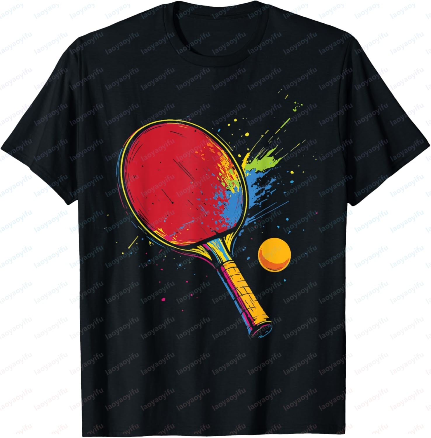 Table Tennis History - 卓球 カラフルなピンポン Tシャツ 本当に卓球が大好き Tシャツ Y2k