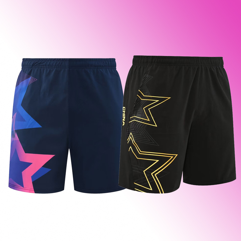 Table Tennis Uniform - 新しいドラゴンスタイル卓球ショーツ速乾性スポーツショーツバドミントンバレーボールユニフォーム黒ショーツ男性フィットネスファン向け