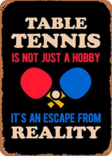 Table Tennis History - 卓球面白いヴィンテージ風メタルサイン特許アートプリントレトロギフト