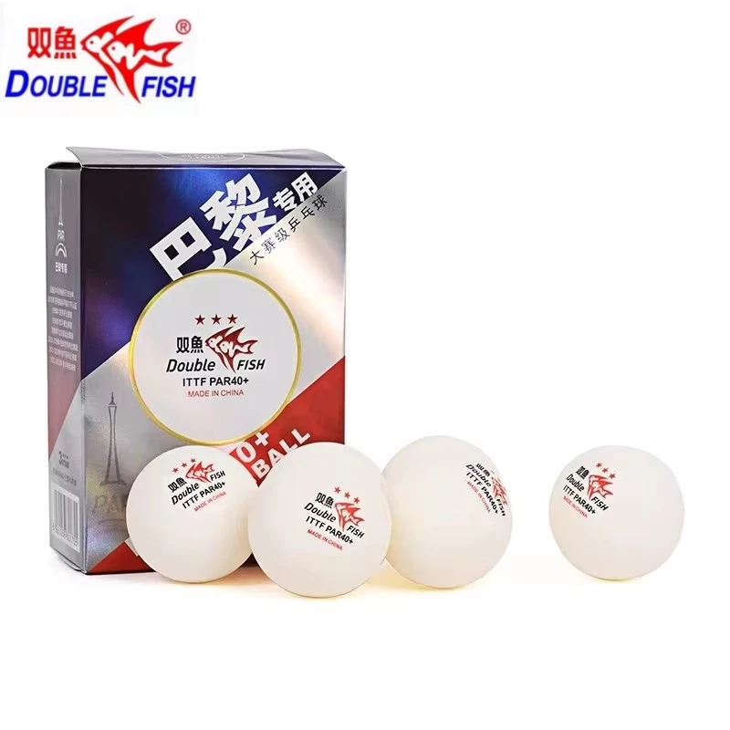 Table Tennis France - 6 個/箱ダブルフィッシュピンポンボール PAR40+ 3 スター公式卓球ボールパリ国際ゲーム用