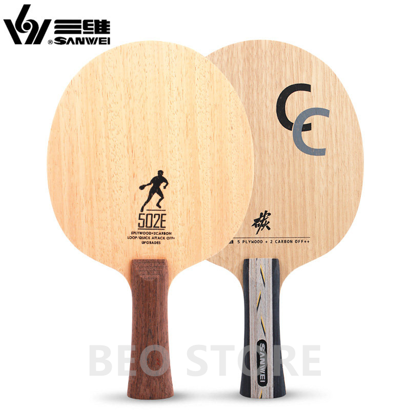 Table Tennis Review - Sanwei-本物の卓球ラケット,5プライウッド2カーボン,トレーニングブレード,ピンポンラケット,バットパドル,cc 502e