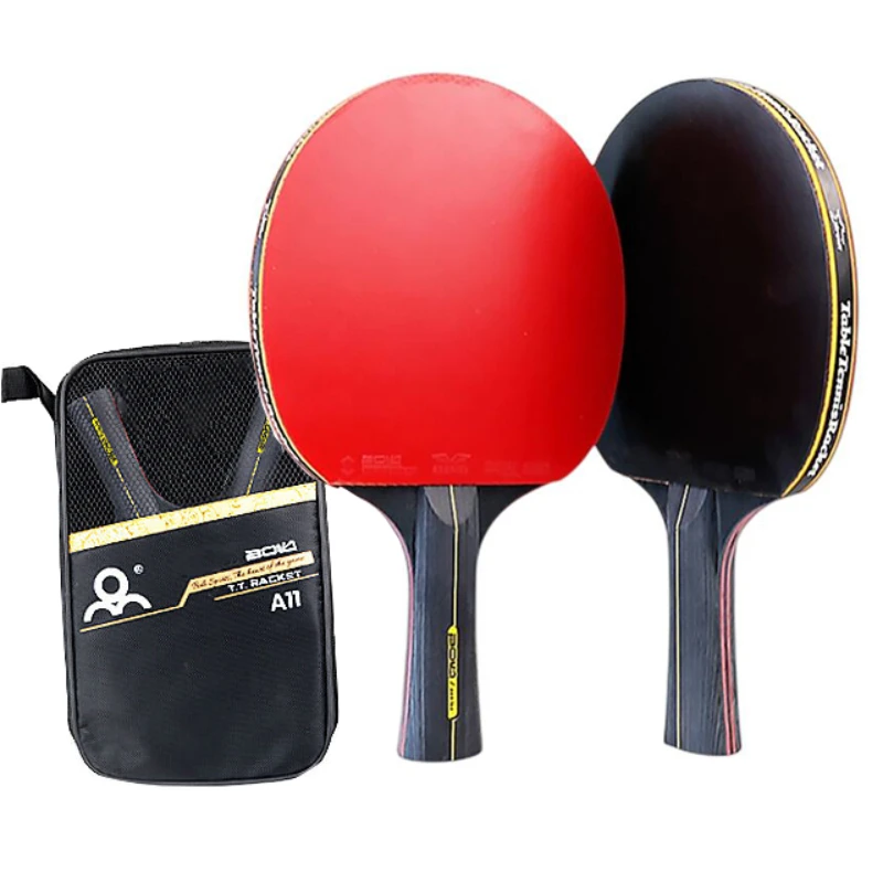 Table Tennis History - 5/6 スター卓球ラケットプロフェッショナルピンポンラケットセットピンプルインラバー高品質ブレードバットパドルバッグパレット付き