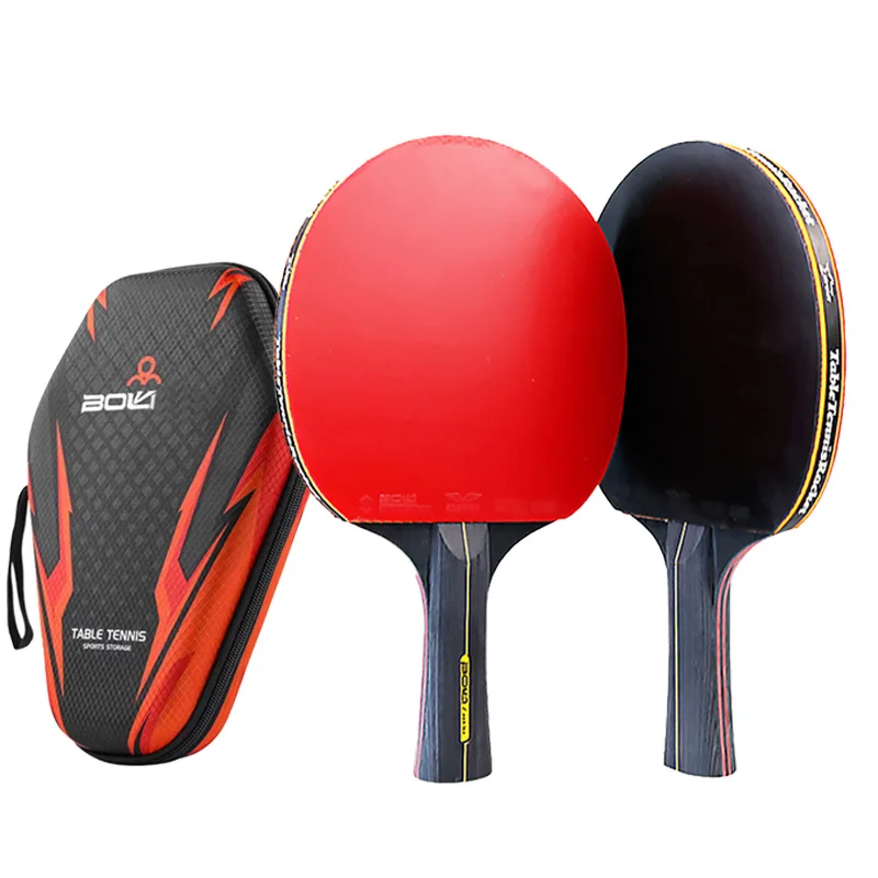 Table Tennis History - 6 スター卓球ラケット 2 個プロフェッショナルピンポンラケットセットピンプルインラバー高品質ブレードバットパドルバッグ付き
