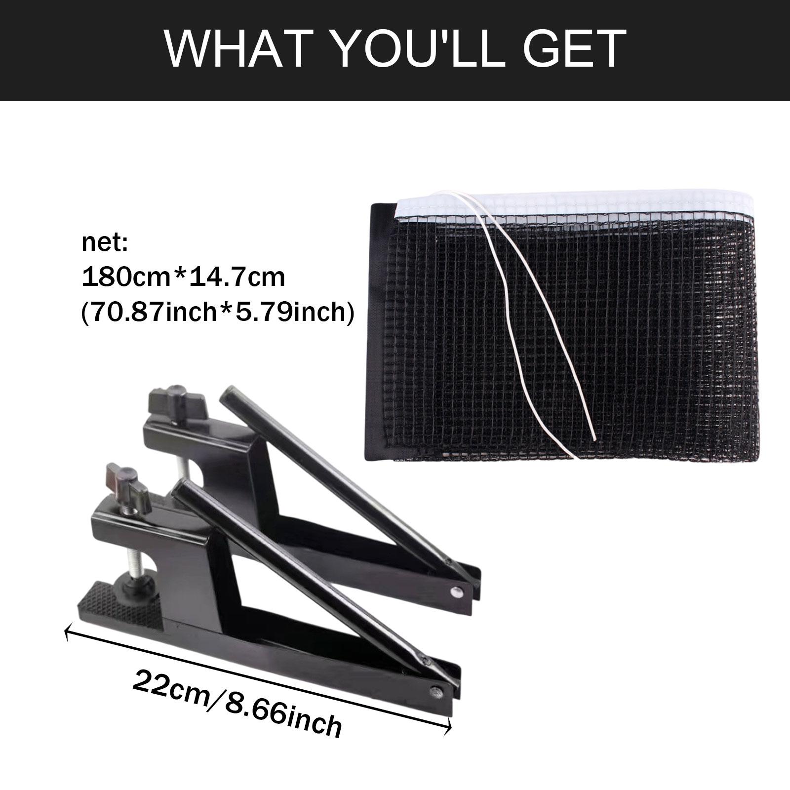 Table Tennis Net Set - 折りたたみ式卓球ネットとポストセット 簡単設置 クランプ固定メッシュ 家庭用 学校用 クラブ用