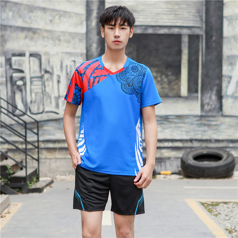 男性と女性のためのバドミントンのTシャツ,半袖のバドミントン - Table Tennis Uniform のレビューと価格