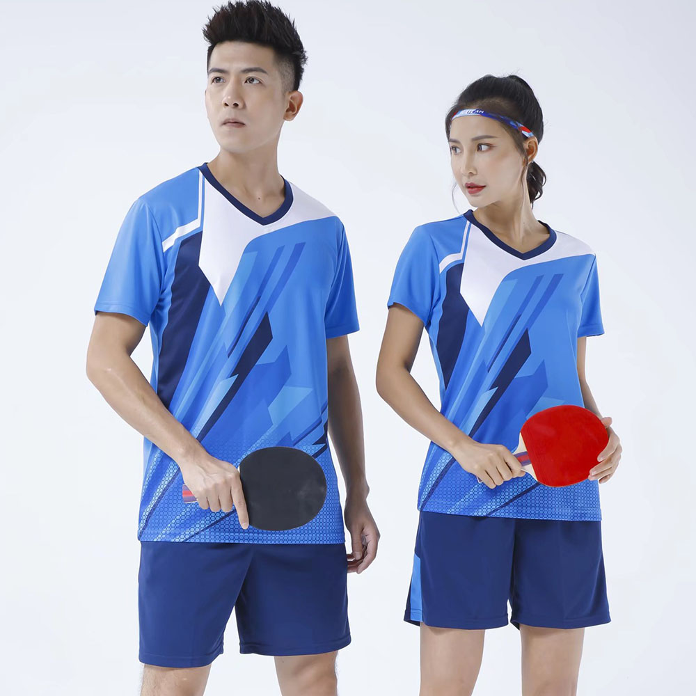 男性と女性のための卓球ジャージーセット,速乾性,バドミントン - Table Tennis Uniform のレビューと価格