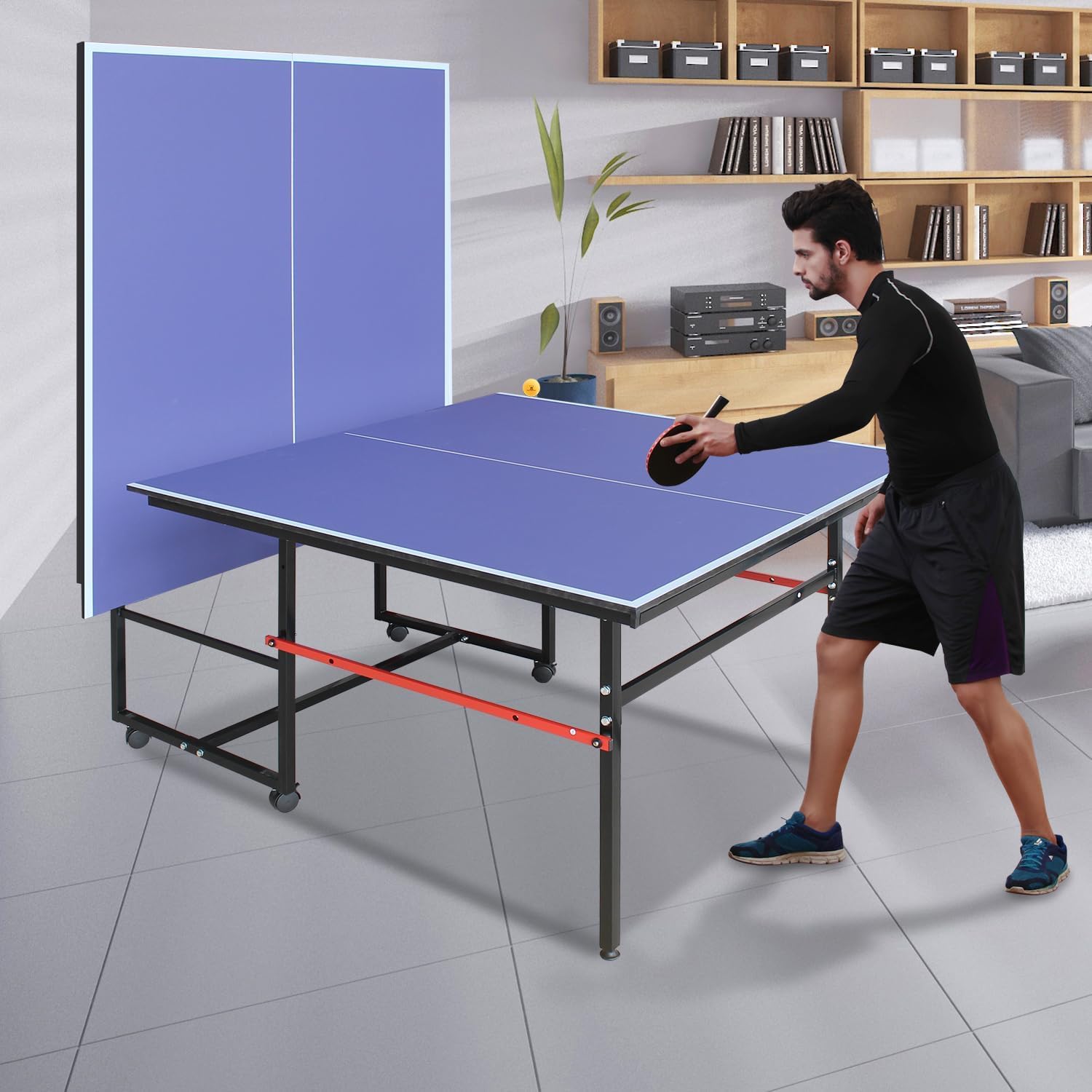8フィートのポータブル卓球台、大人とティーン向けのプロ仕様ゲ - Table Tennis Net Set のレビューと価格