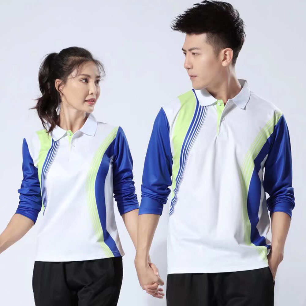 男性と女性のための長袖バドミントンTシャツ,テニスユニフォー - Table Tennis Uniform のレビューと価格