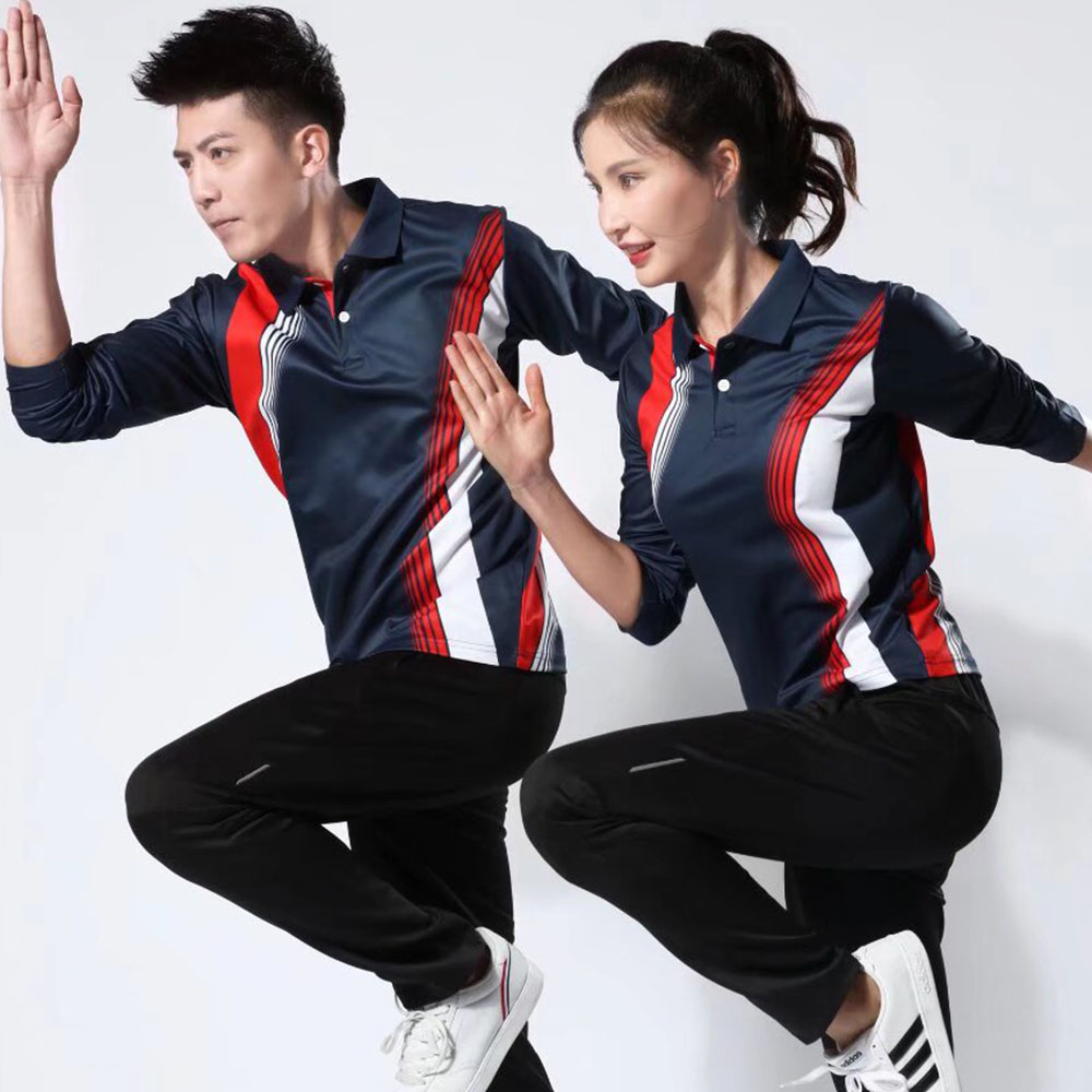 男性と女性のための長袖バドミントンTシャツ,テニスユニフォー - Table Tennis Uniform のレビューと価格