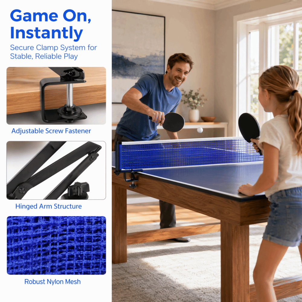 プロ仕様ナイロン卓球ネット 金属製調整可能セット 調整可能な - Table Tennis Net Set のレビューと価格