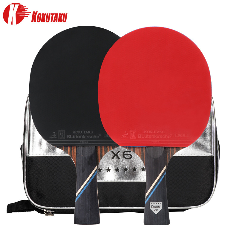 KOKUTAKU 2 個 6 スター卓球パドルセット X6  - Table Tennis History のレビューと価格
