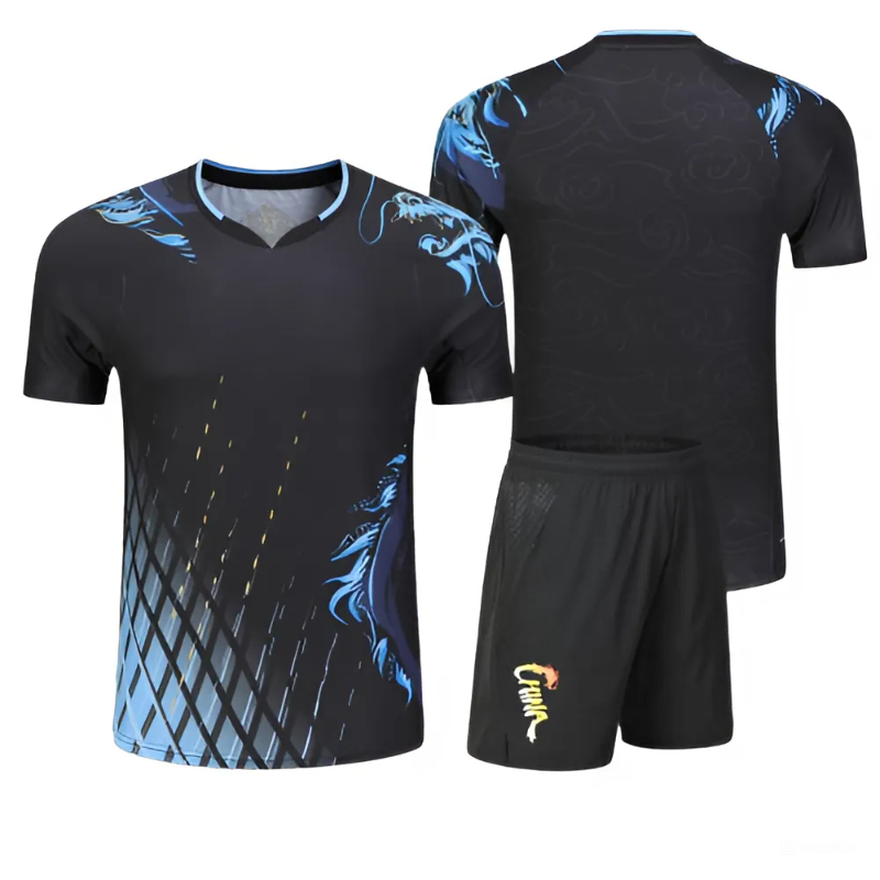 バドミントンとテニスの男性と女性のための3DプリントTシャツ - Table Tennis Uniform のレビューと価格