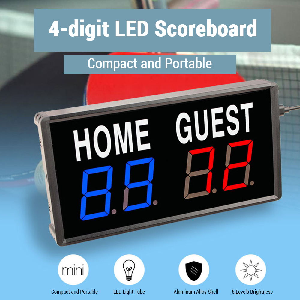 ポータブル 4 桁 LED スコアボード デジタル ホーム  - Table Tennis Scoring のレビューと価格