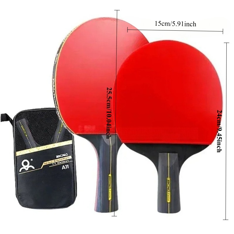 6つ星卓球ラケット2個入り純木製プロ仕様ピンポンセット、裏面 - Table Tennis History のレビューと価格