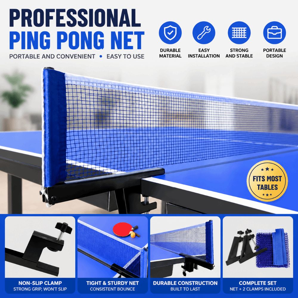 標準卓球ネット 折りたたみ式ポスト 厚みのあるピンポンネット - Table Tennis Net Set のレビューと価格