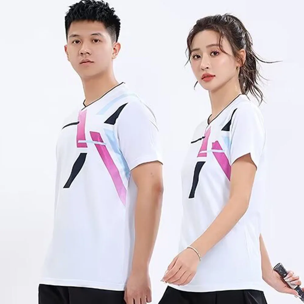 バドミントン Tシャツ男性女性用速乾性夏半袖バレーボール卓球 - Table Tennis Uniform のレビューと価格